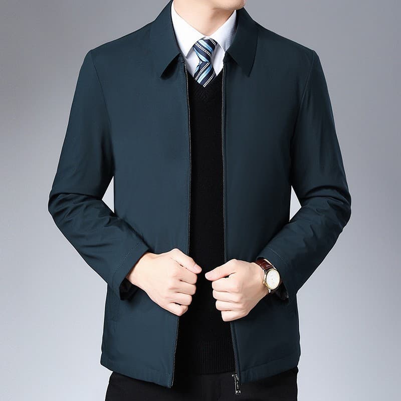 9982 dark green lapel zipper