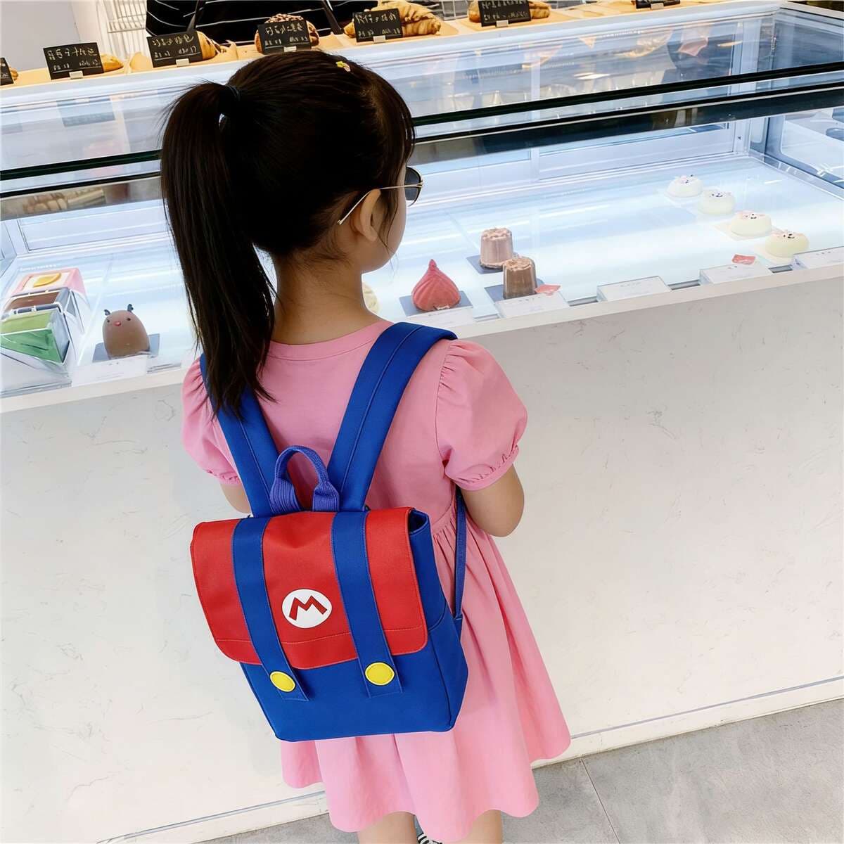 Yeni Koreya üslubunda rəng bloklu Oksford parça uşaq bağça bel çantası 2