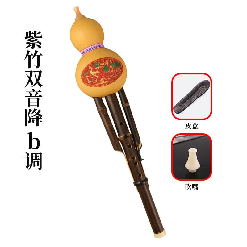 Purple bamboo double tone b flat + box + mouthpiece