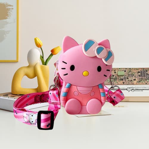 Cat full body coin purse pink