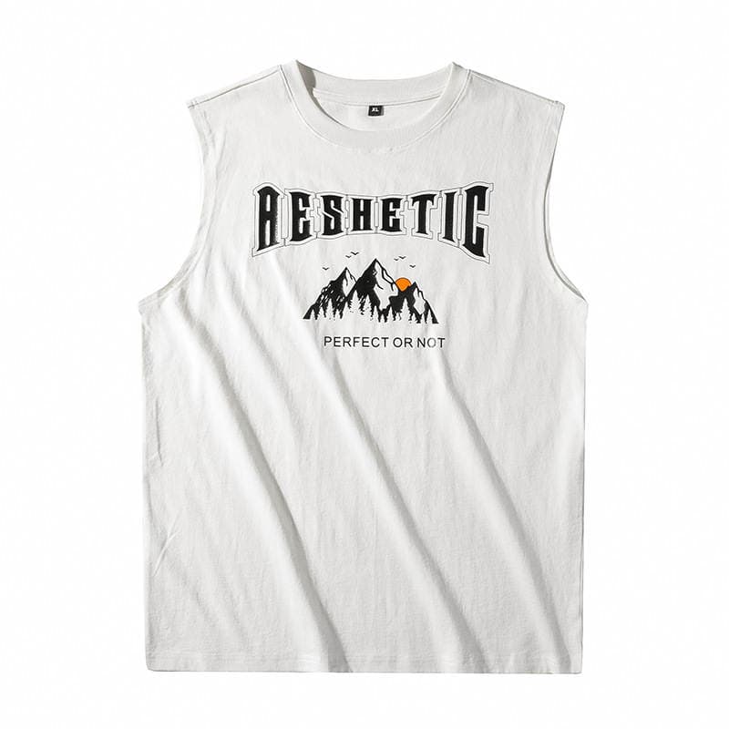 3218 | Large size men's vest men's ins Tide brand large size loose fat casual sports all-match sleeveless T-shirt 5
