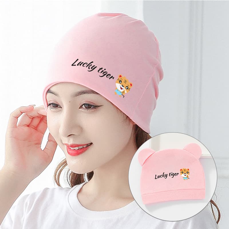 Pink 8922N-1 Good Luck Tiger Stack Hat Parent-Child Set