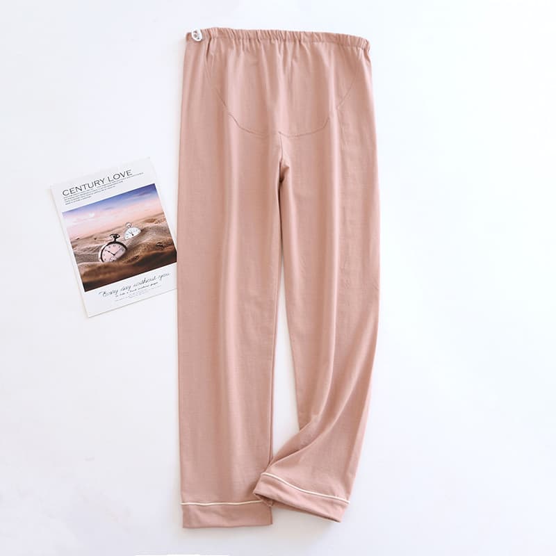 Dark pink-hemmed belly pants
