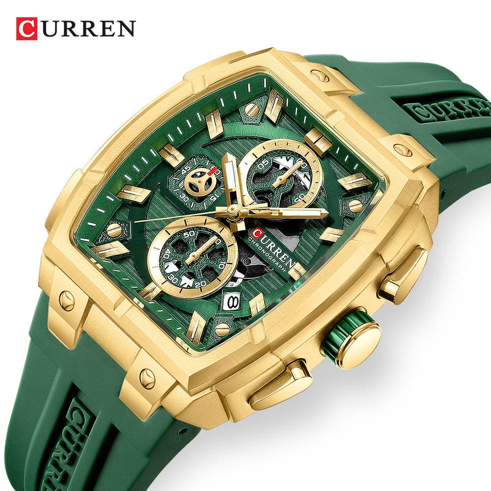 CURREN 8488 Kişi Barrel Formalı Kvars Saatı, Təqvimli, İdman-Biznes Stili 1