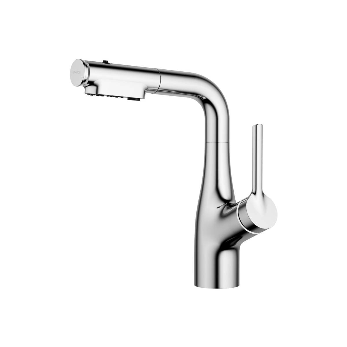 Mis materialdan hazırlanmış, çəkilə bilən, tənzimlənən, fırlanan, sıçrayışa davamlı lavabo qarışıq kranı, isti və soyuq su üçün 2