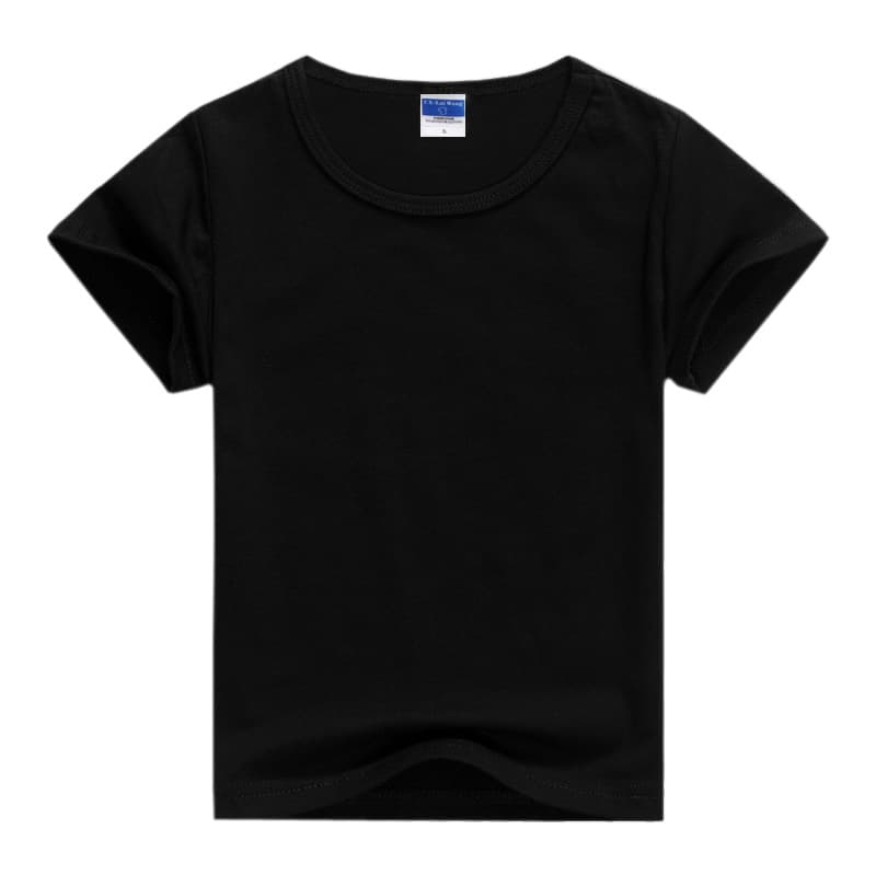 Solid color short sleeve black (children's style)