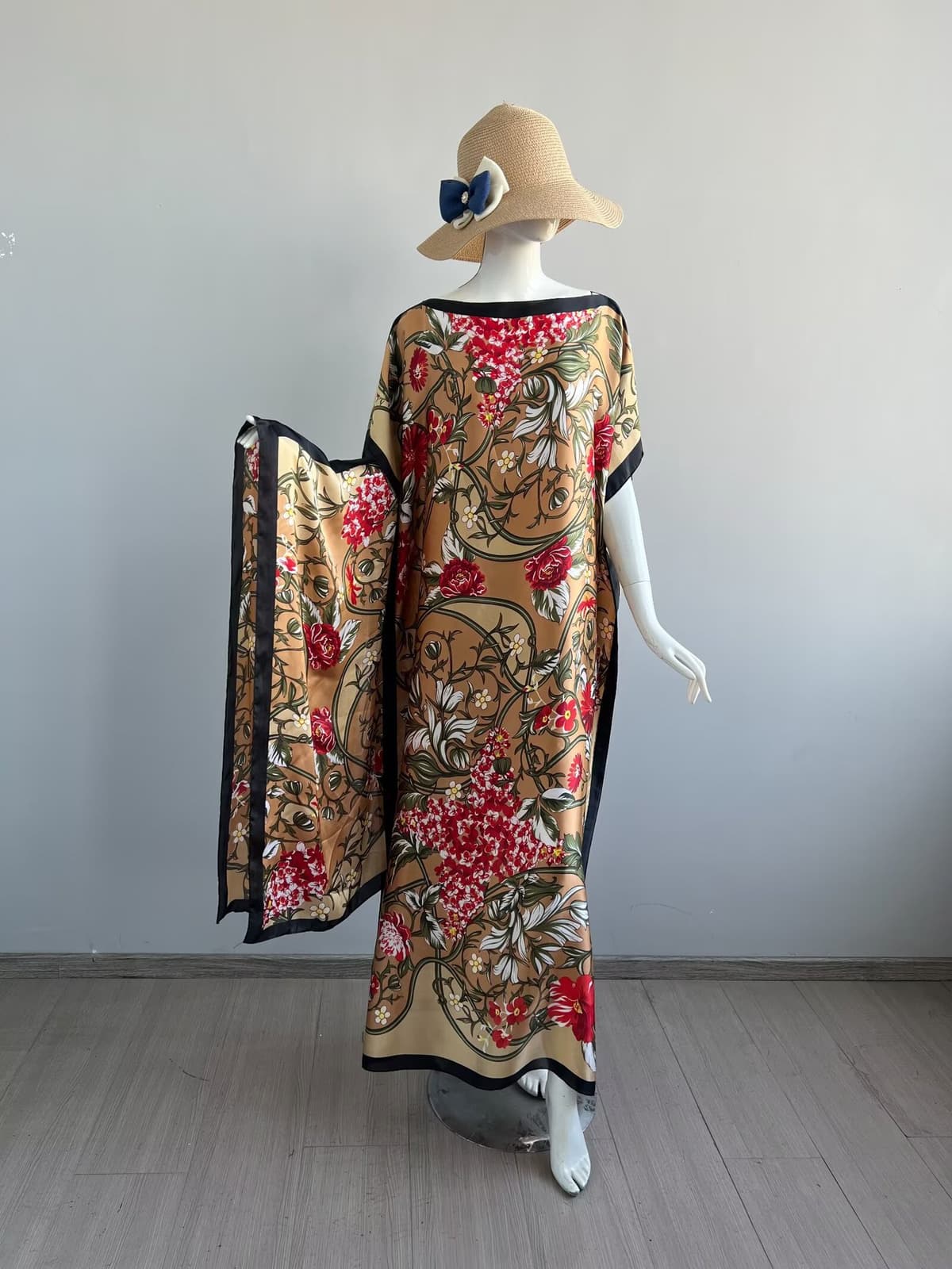 049-vine flower-khaki gold