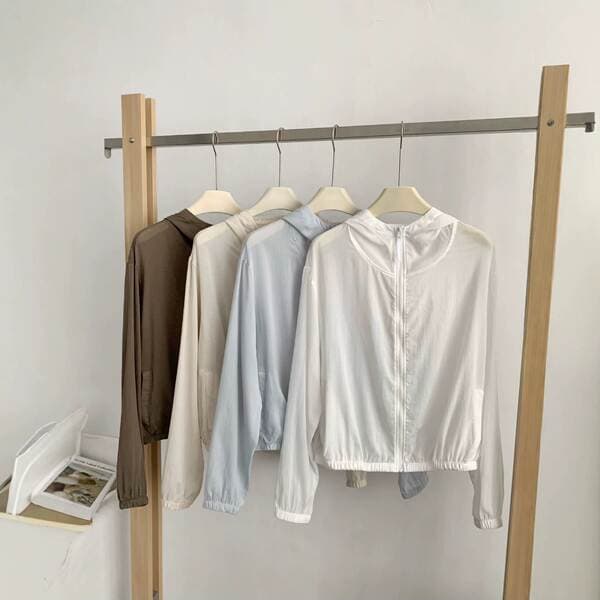In-Stock Spring and Summer Lyocell Tencel Linen Hooded Shirt, Lightweight Summer Sports Casual Zip-Up Jacket