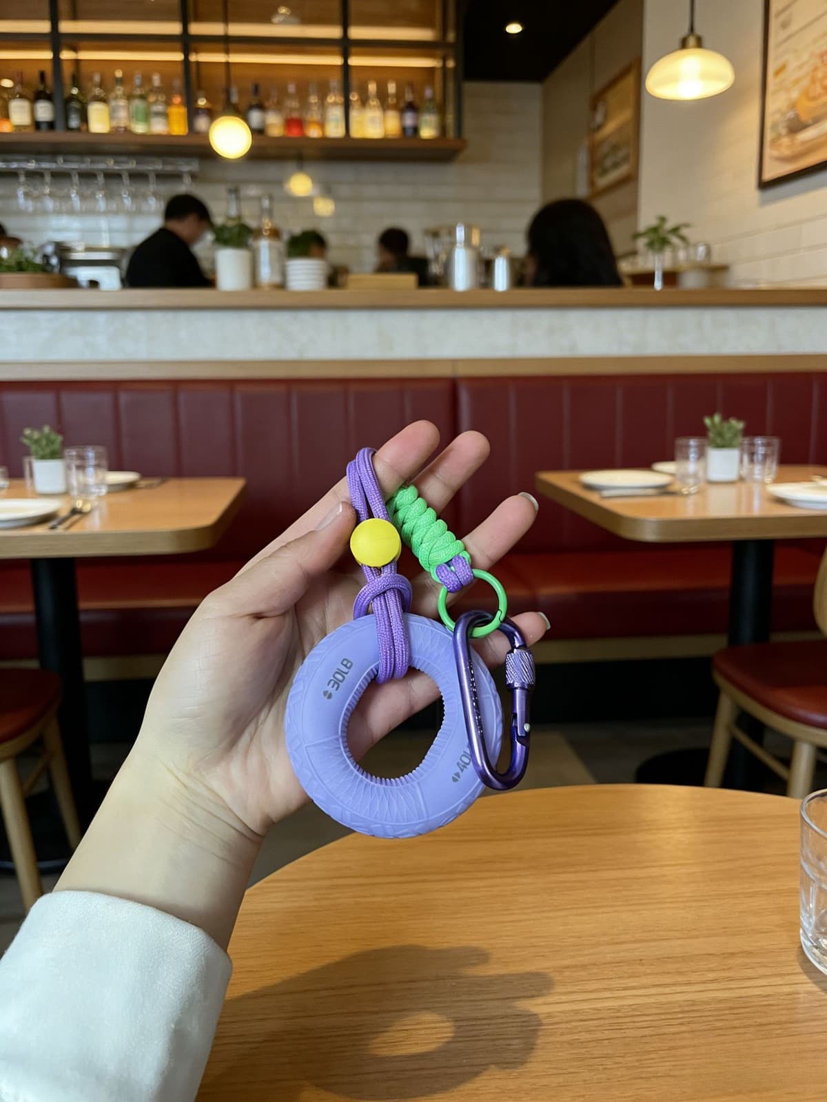 Purple grip ring + lanyard + carabiner