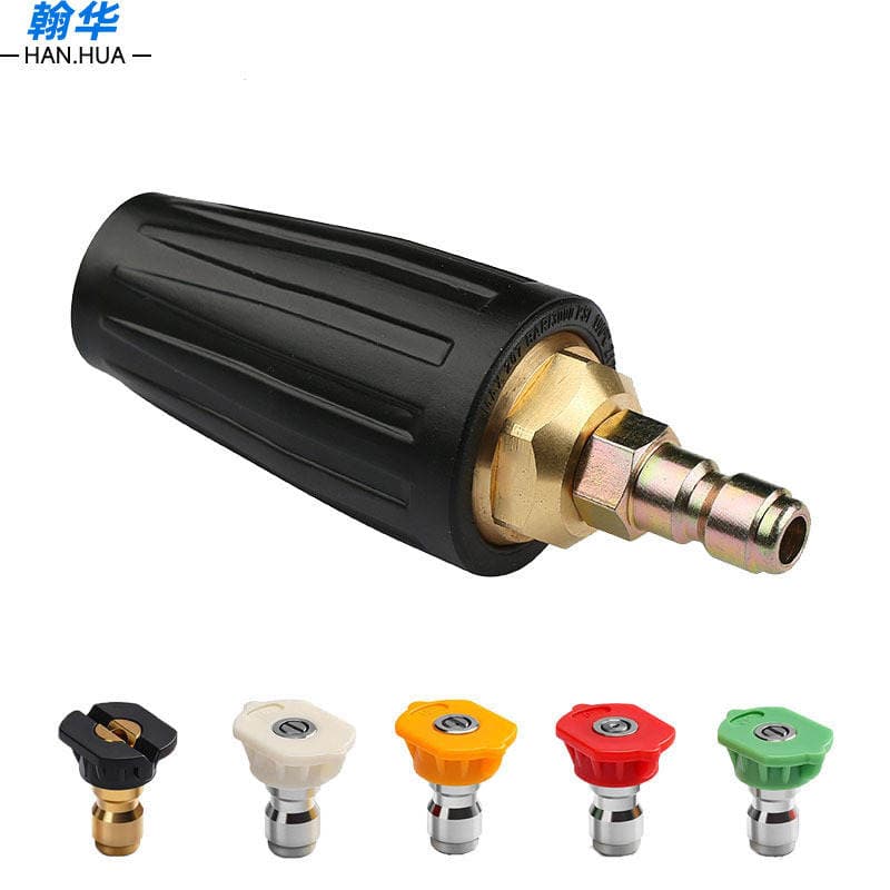 Cross-Border Hot-Selling High-Pressure Cleaning Machine Rotating Spray Head with Ceramic Core and Copper Valve Body 360 ° Turbo Nozzle Head 3000Psi 1