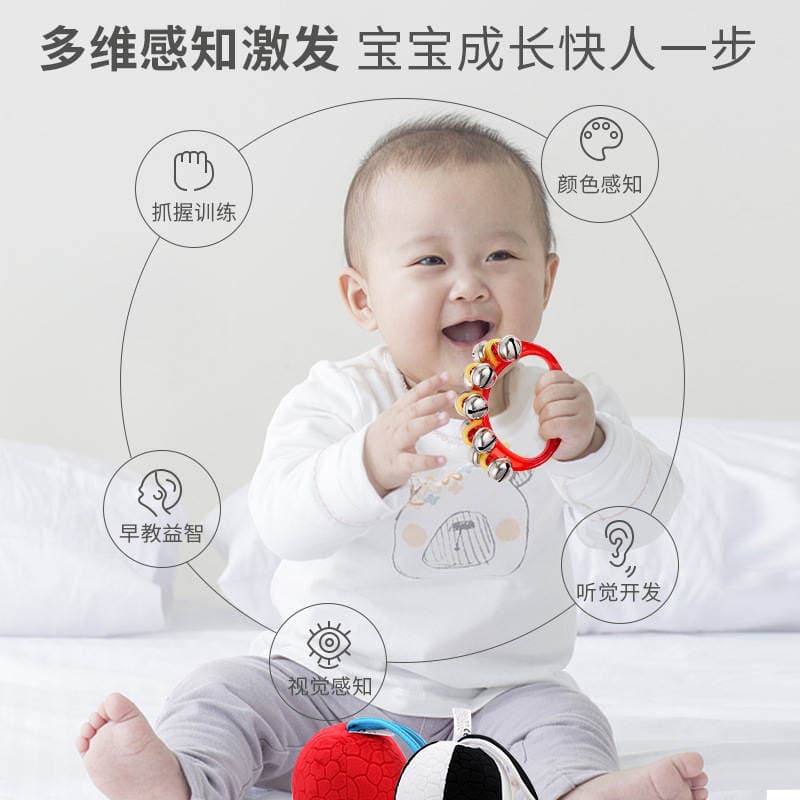 Small Sand Hammer Baby Training Toy Baby Hand Grasping Hearing Tracking Neonatal Early Education Baby Red Hand Rattle 2