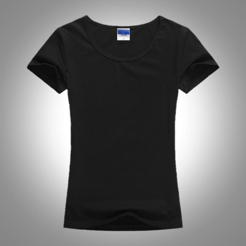 Solid color short sleeve black (women's style