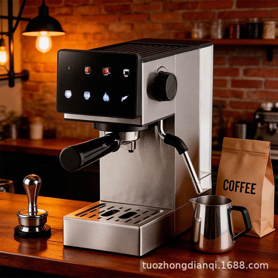 Kiçik yarı-avtomatik elektrik espresso qəhvə maşını, ev üçün 2