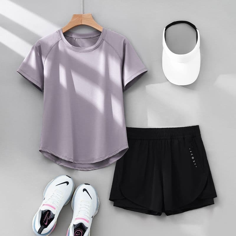 C07 purple + dk476 black [quick-drying and breathable] two-pack