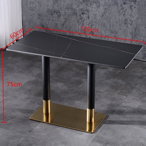 Lauren black gold 120*60+ black gold stainless steel feet