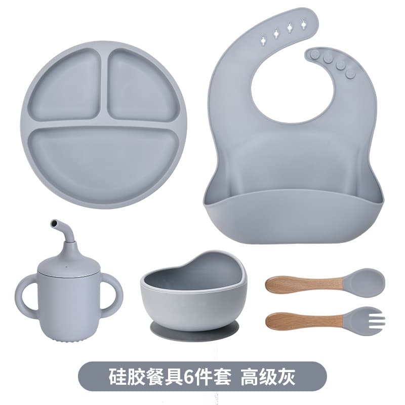 High-grade gray [6 pieces of tableware, regular style]