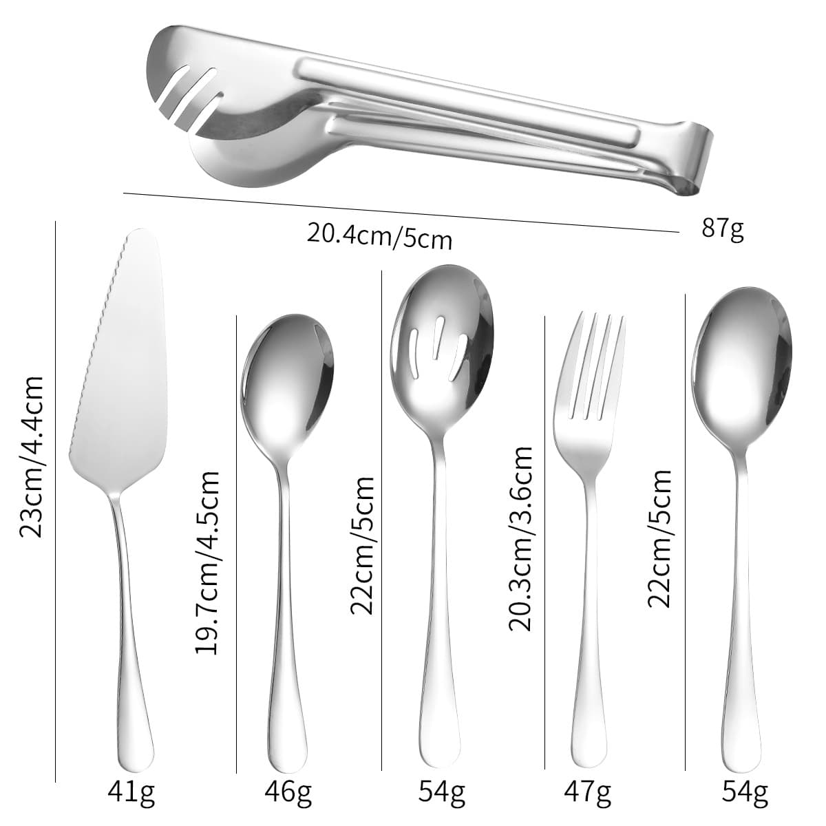Silver 6-piece set (with clip)