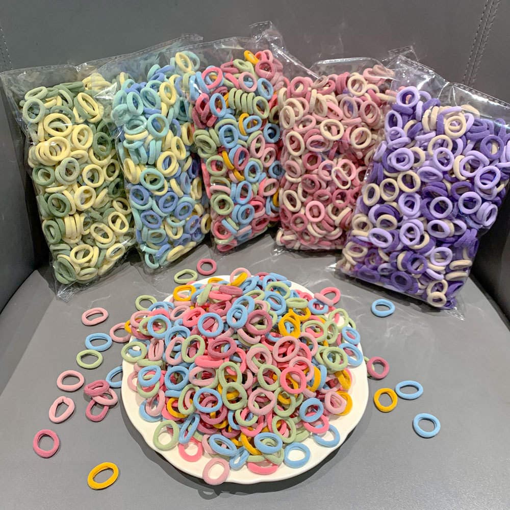 Children's Rubber Bands, Baby Hair Ties, 2cm Thumb-Sized Rings That Don'T Damage Hair, Towel Rings, Girls' Colorful Seamless Hair Ropes 3