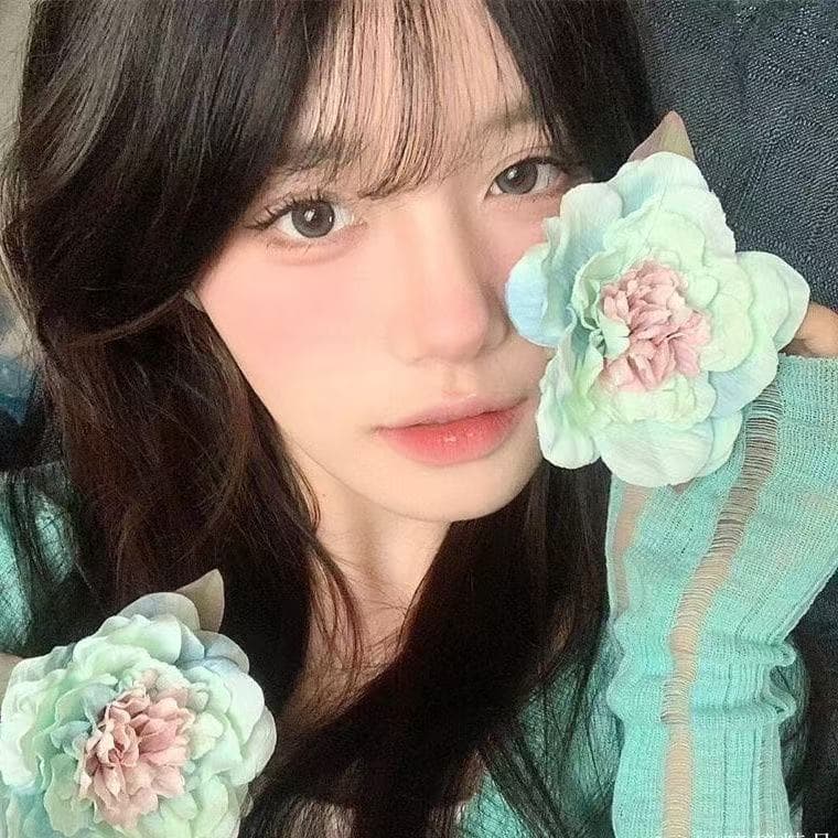 6014 resort style flower hairpin-mint green