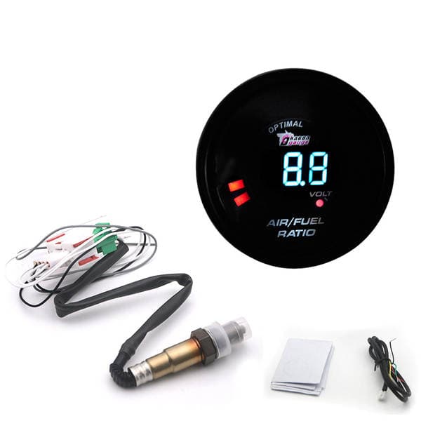 2-inch 52MM digital LED blue light air-fuel ratio meter modified car instrument with oxygen sensor 0-1V