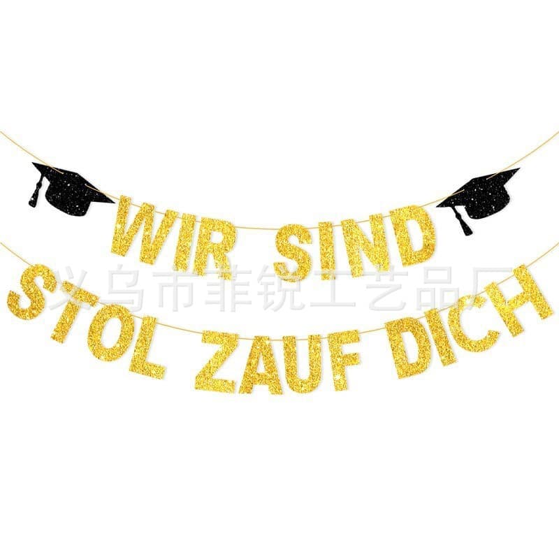 DFQ922-2 doctor hat WWIR SIND STOLZ AUF DICH glitter Garland
