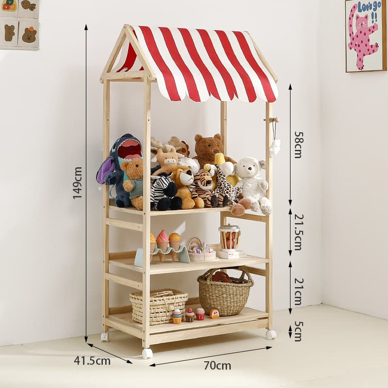 Small shop a style storage rack red-thick stripes