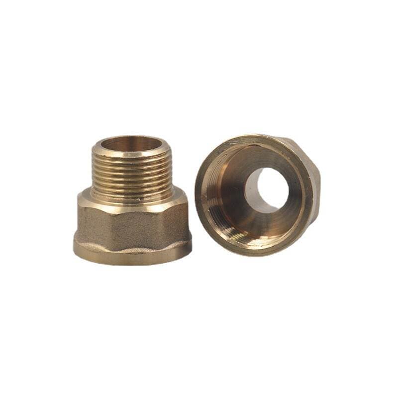SHRF copper inner and outer wire extension joint round body 4 minutes 6 minutes 1 inch various length thickened copper pipe joint 5