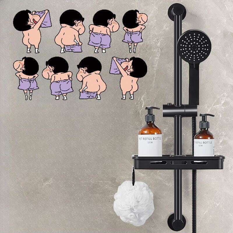 Crayon Shin-chan suya davamlı cizgi filmi divar/kafel stikerləri (hamam/tualet üçün) 3
