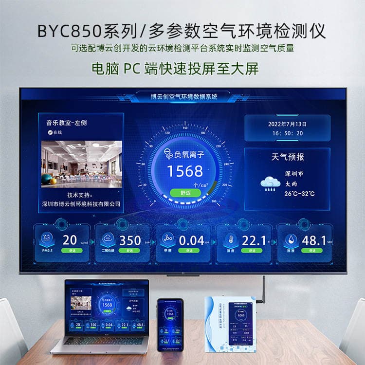 Boyunchuang air negative oxygen ion detector multi-parameter air quality monitoring terminal environment detection system 3