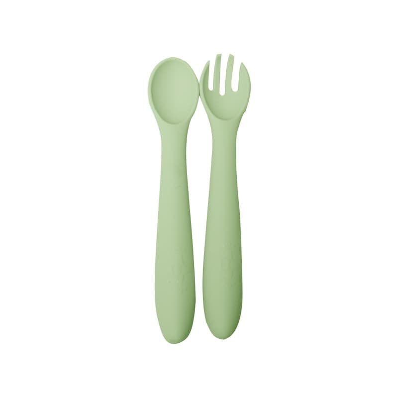Silicone fork spoon green