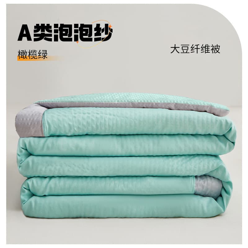 Olive green - flat weave ultra-soft seersucker
