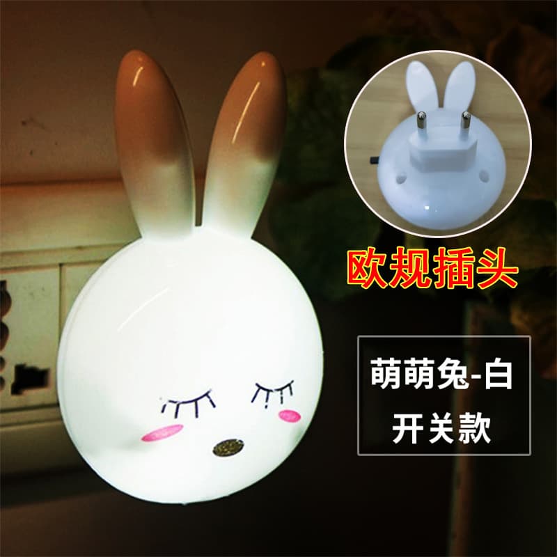 Switch type white cute rabbit (european plug)