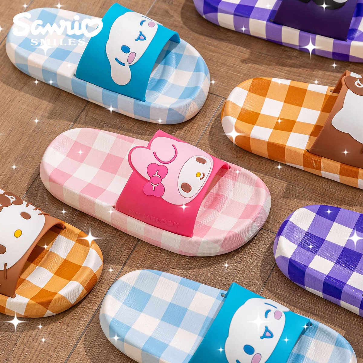 Sanrio My Melody uşaq və valideyn-uşaq terlikləri, sürüşməyən, ev və hamam üçün. 2