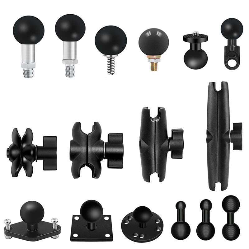 25mm kürə başlığı, motosiklet/GoPro üçün telefon tutacağı, M6/M8/M10 vint bağlantısı 1
