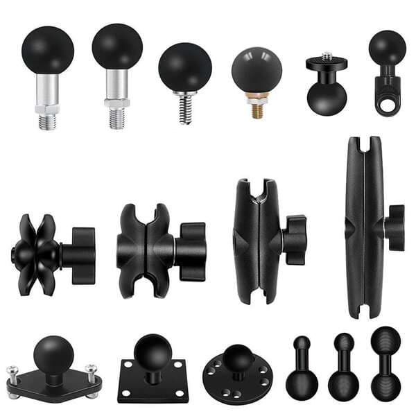 25mm kürə başlığı, motosiklet/GoPro üçün telefon tutacağı, M6/M8/M10 vint bağlantısı