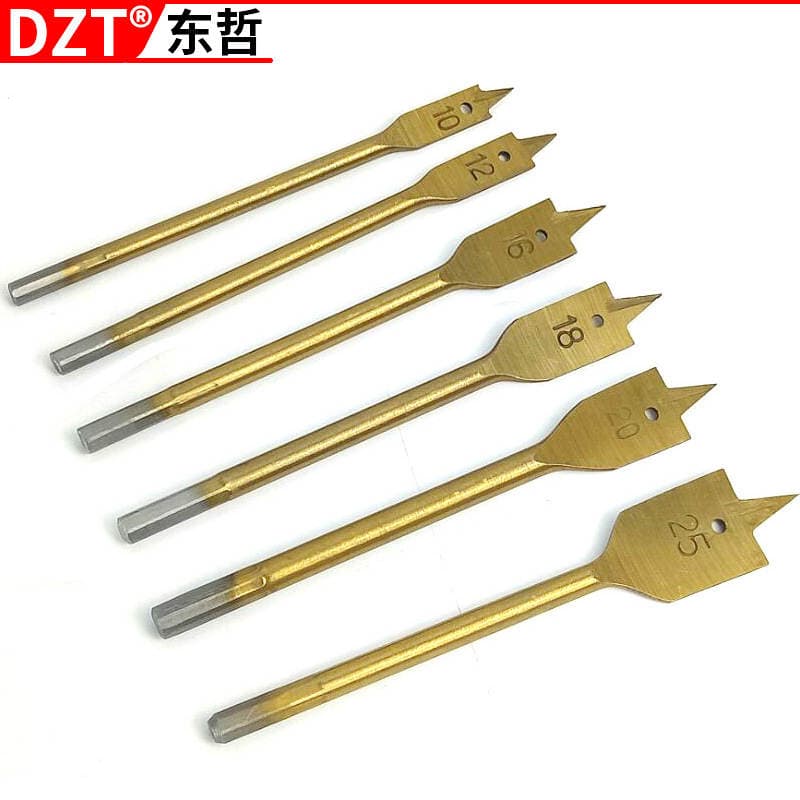 Three-Point Woodworking 6Pc Flat Drill Hexagonal Shank Woodworking Hole Opener Set Flat Drill Bit Wood Board Hole Puncher 4