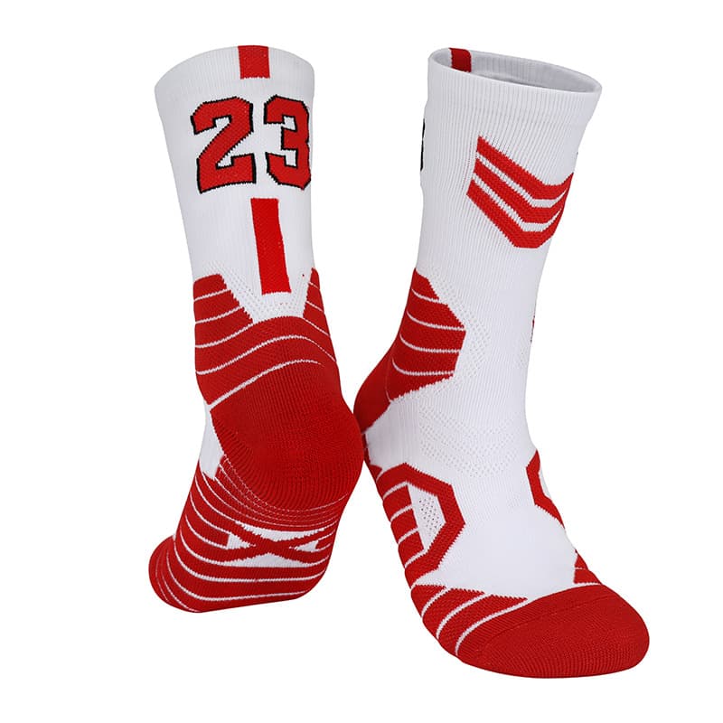 White and red no. 23-children's socks