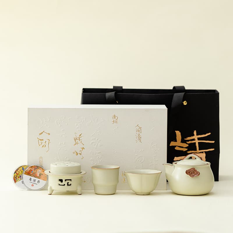 Forbidden city cultural and creative beige ru porcelain incense gift-hand pot