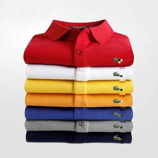 Correct Version of the Crocodile T-Shirt, Unisex Summer Shirt, Short-Sleeved Men's Polo Shirt with a Turn-Down Collar, Solid Color Casual Shirt