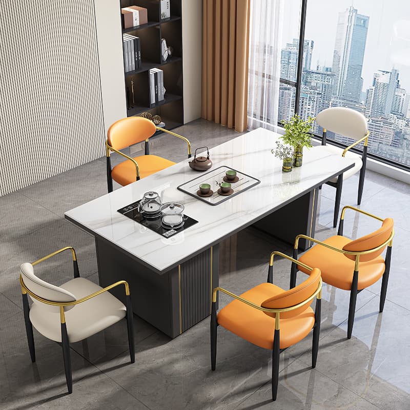 2m table 5 light luxury chairs