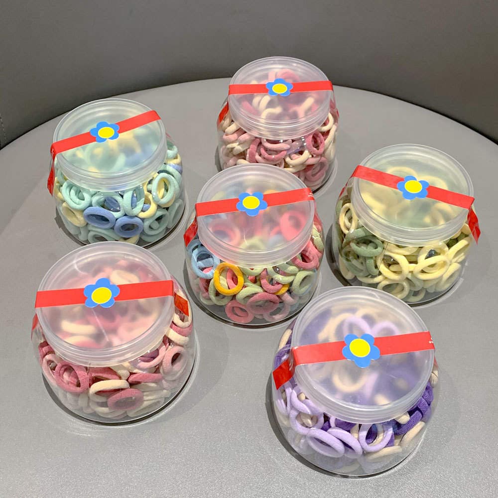 2cm Children's Colorful Hair Ties That Don'T Damage Hair, Towel Ring Style, High Elasticity Hair Bands for Little Girls, Thumb Ring Style 4
