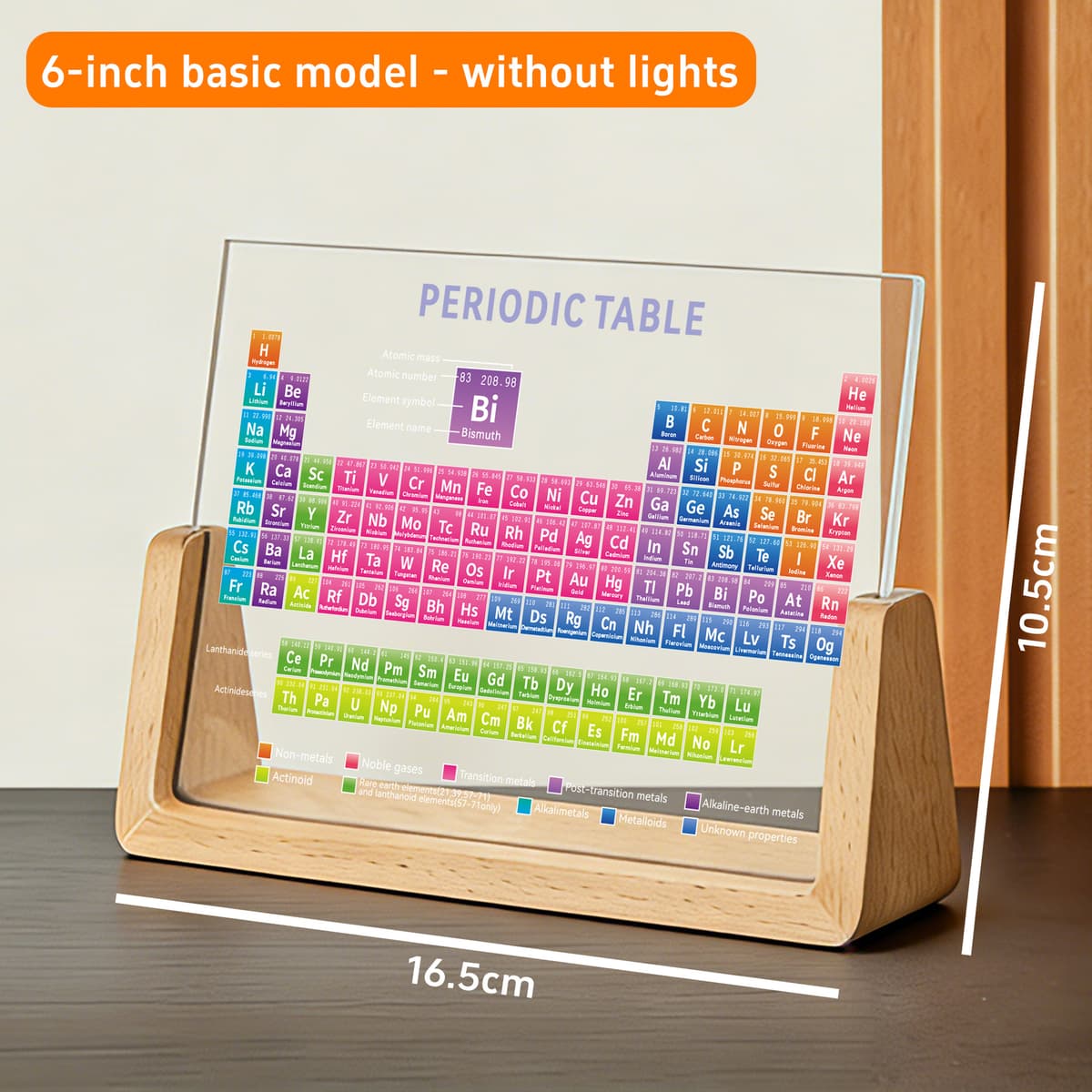 6inch cross-border new color printing periodic table + wooden base