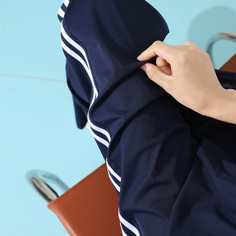 Ice Silk School Pants navy blue One Bar Summer Thin Two Bar Student Quick-drying Stretch Blue School Pants 2