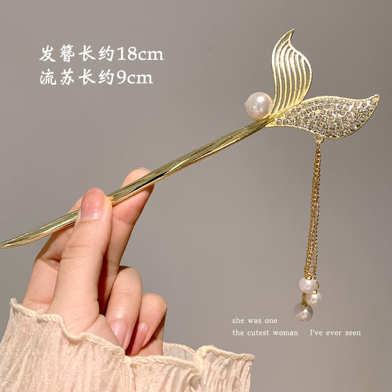 Half rhinestone fishtail