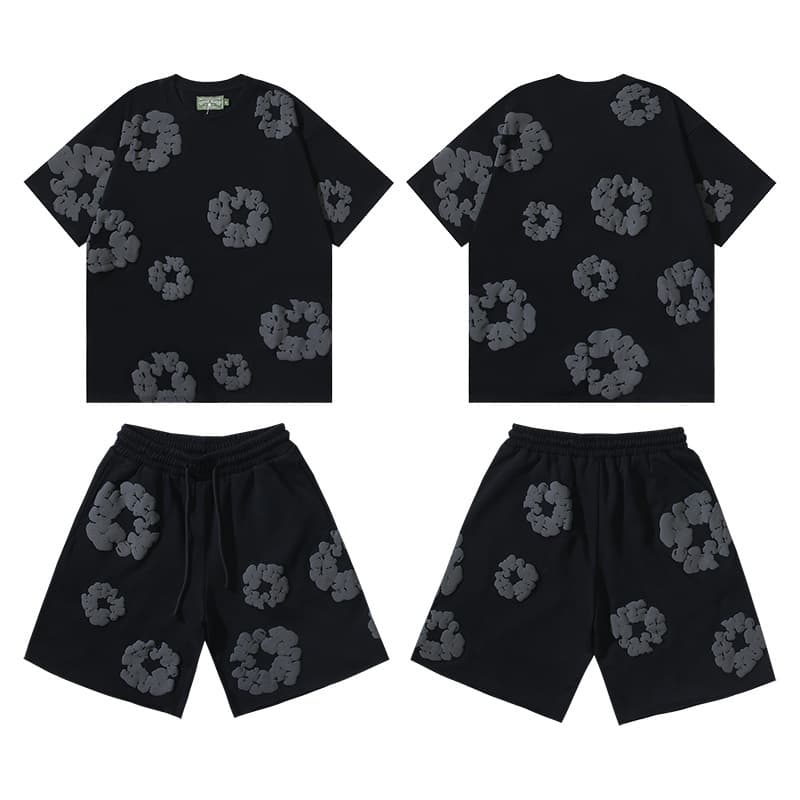 Short-sleeved suit [black-grey]