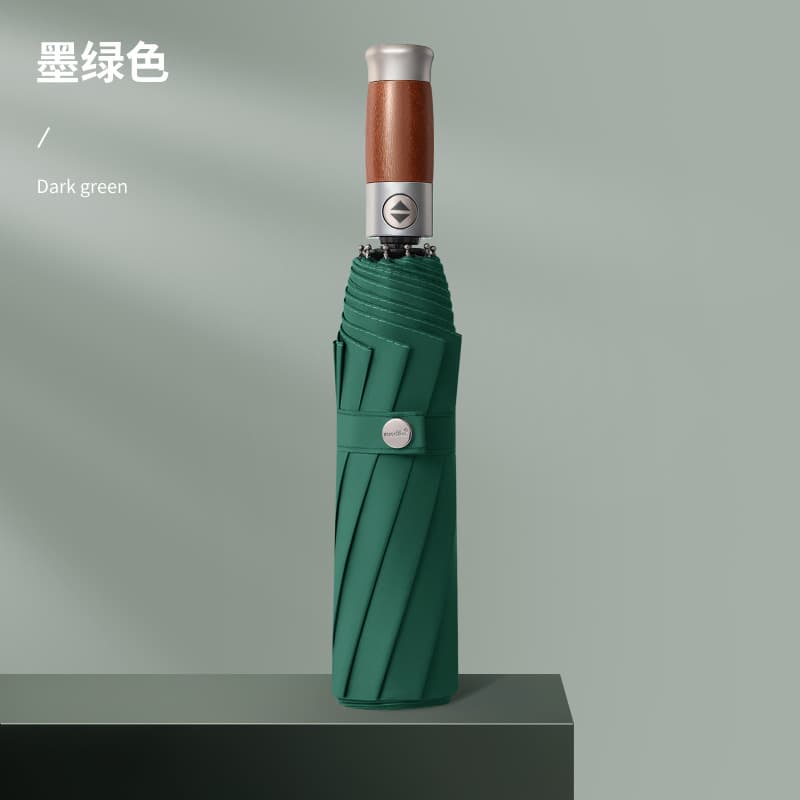 High-end 30-bone fully automatic [wooden handle reinforced and thickeneded vinyl] dark green