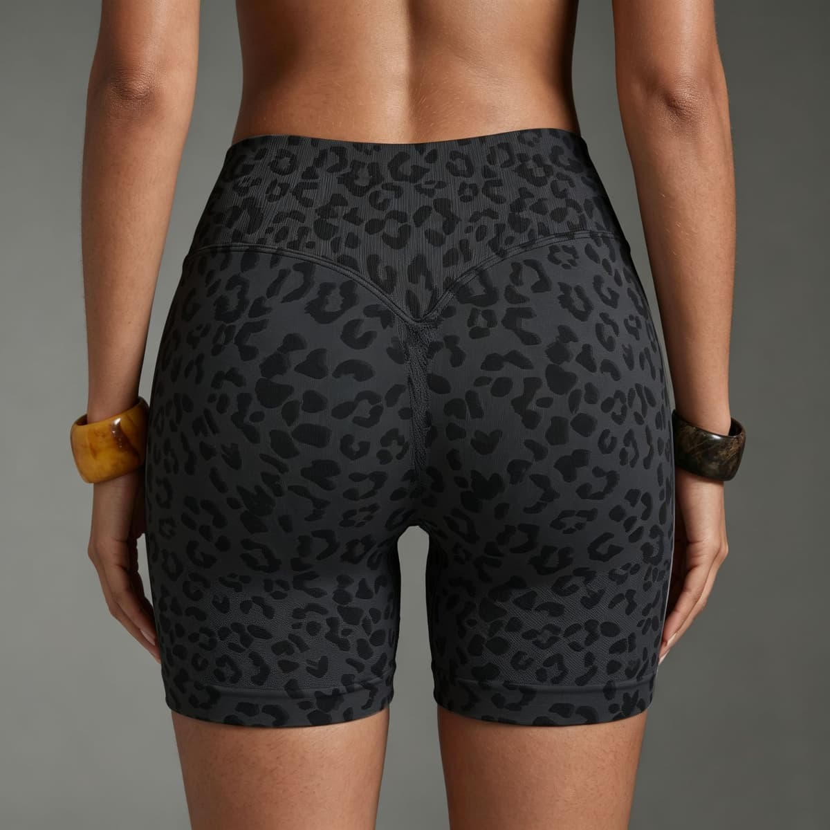 3d carbon black leopard print