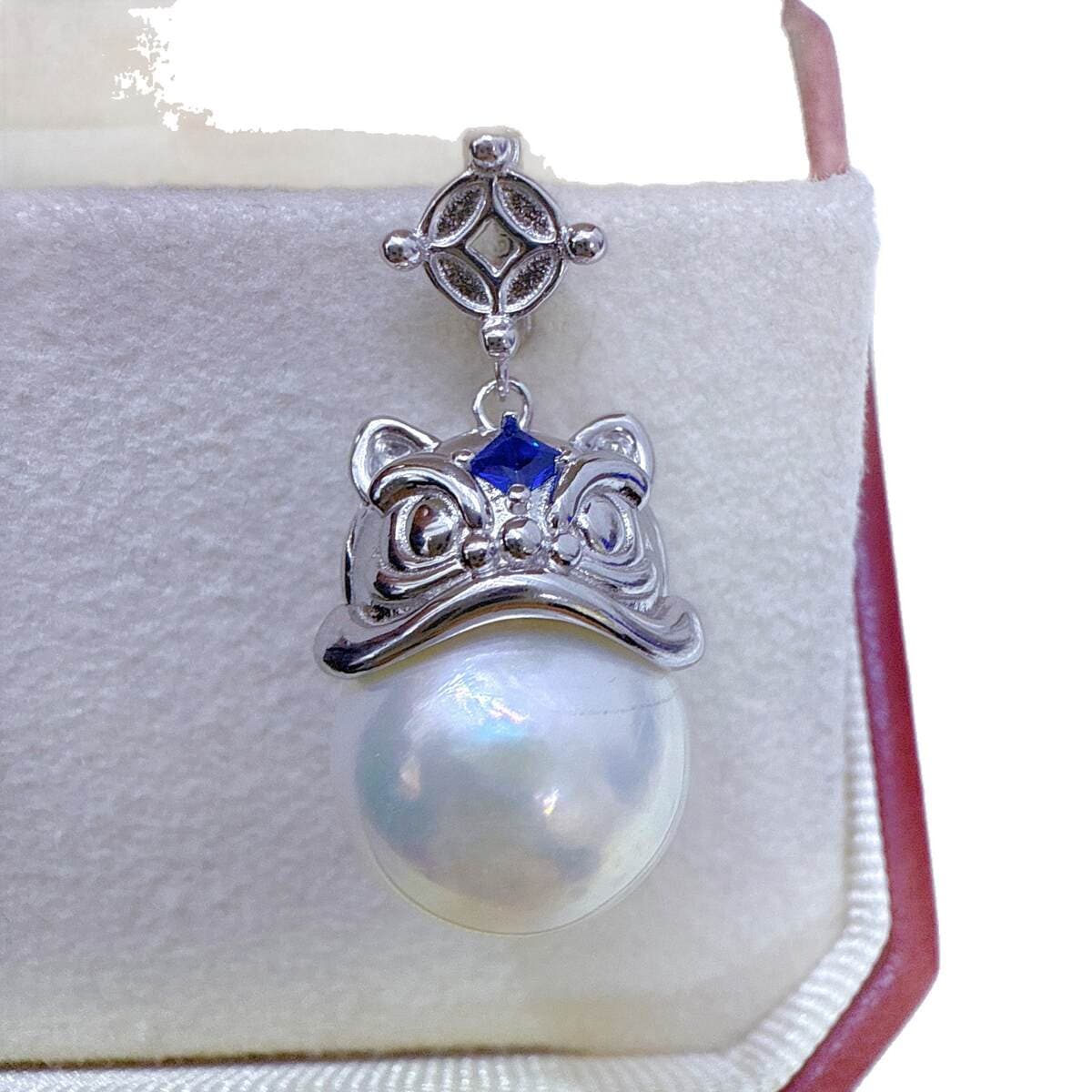 S925 Sterling Silver Accessories Empty Holder Chinese Style Mythical Beast Pixiu Universal Buckle Large Pearl Pendant 10-14mm 5