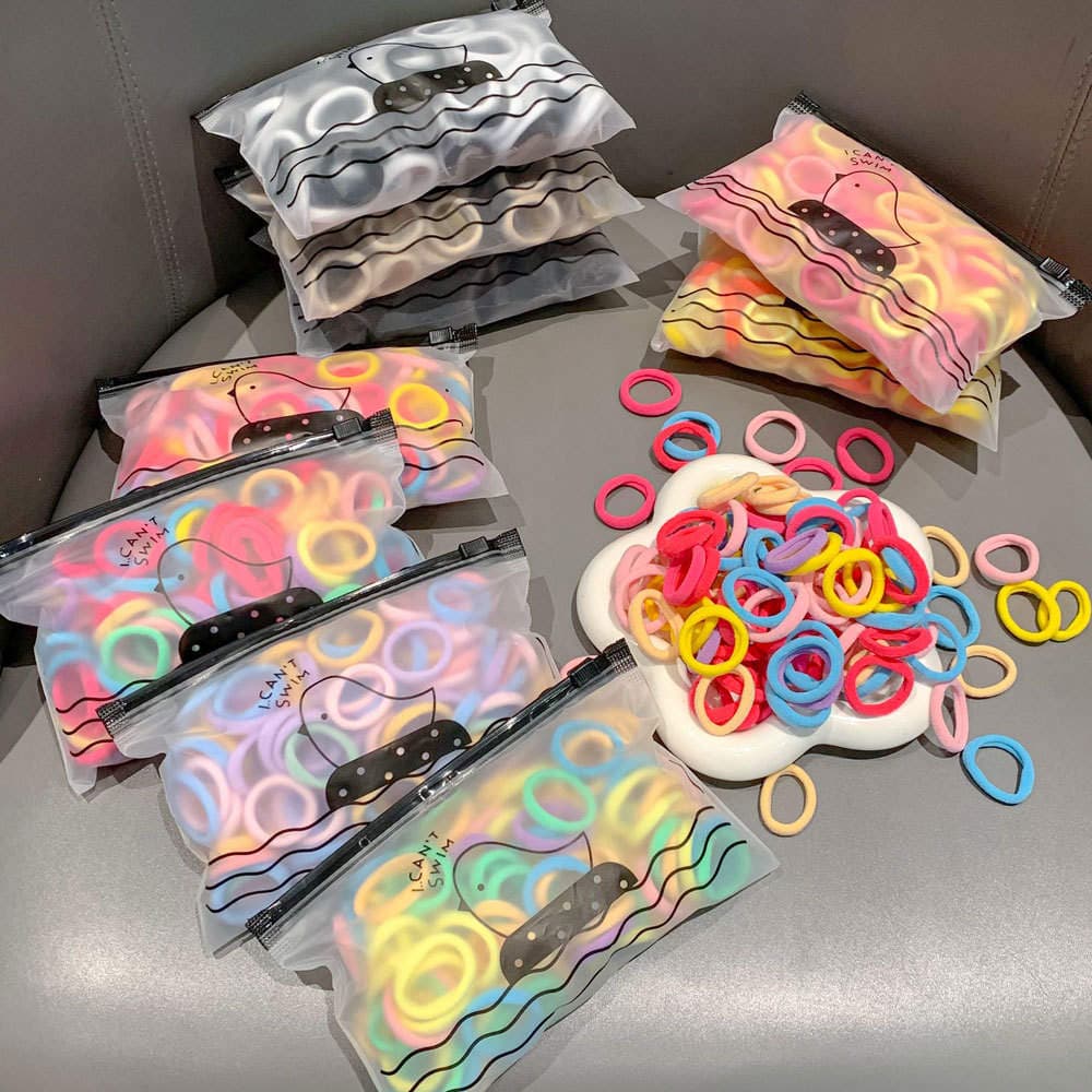 3cm Children's Hair Ties, High Elasticity, Colorful Towel Rings, Non-Damaging to Hair, Seamless Hair Bands for Girls, Hair Ropes, Hair Elastics 1