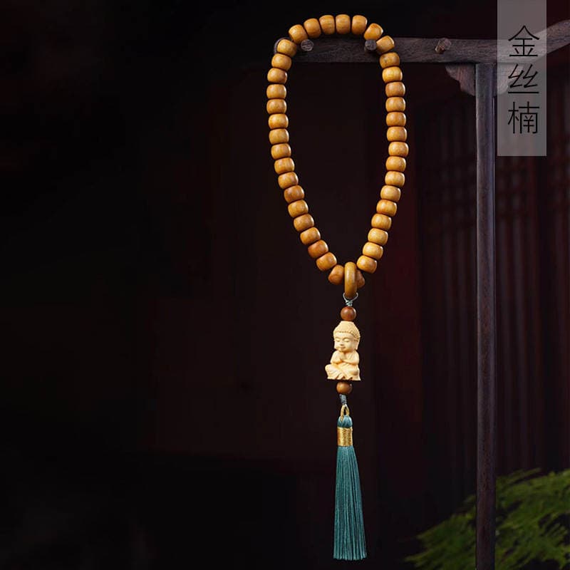Gold-rimmed nanmu Apple beads DIY baby Buddha hand-held specifications 8 x 11 men's and women's rosary jewelry manufacturers wholesale 1